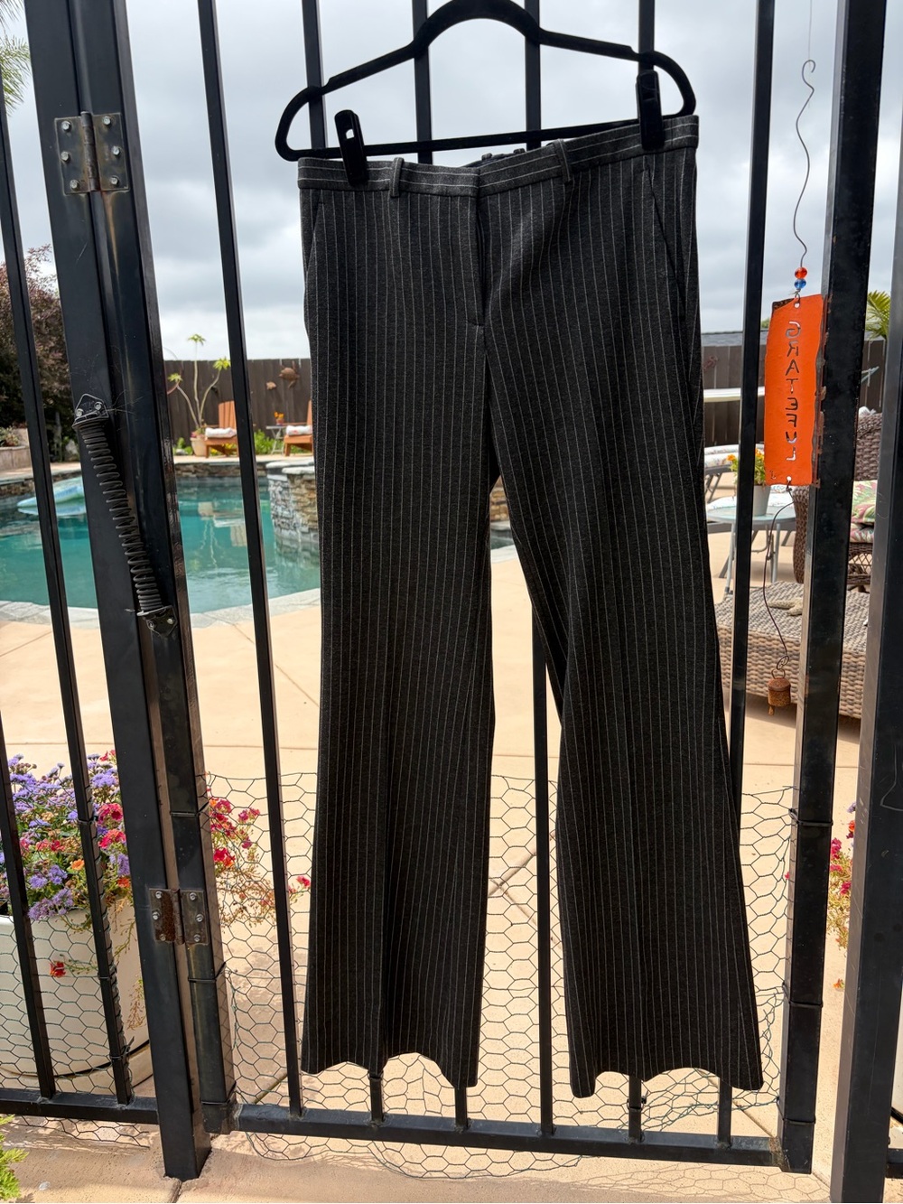 Theory Charcoal Pinstripe Trousers